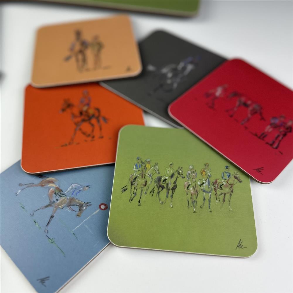 Abbie Hart Racing coasters set of six