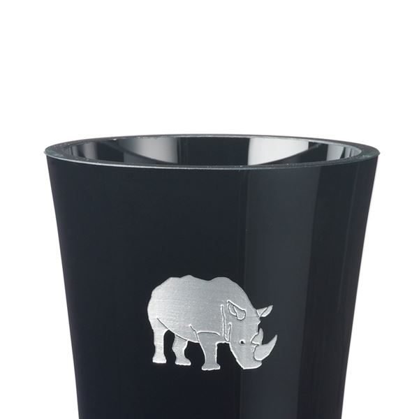 Black Crystal Rhino Vase