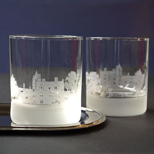 Brambletye School Skyline Etched Glass Tumblers