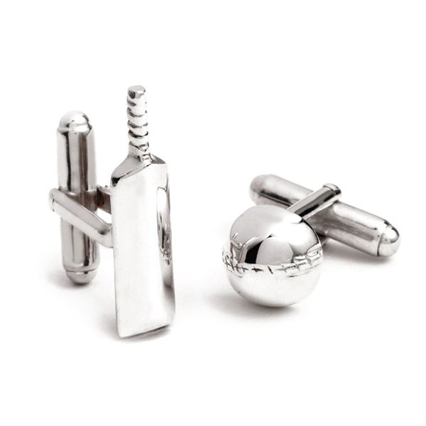 Cricket Cufflinks in Sterling Silver