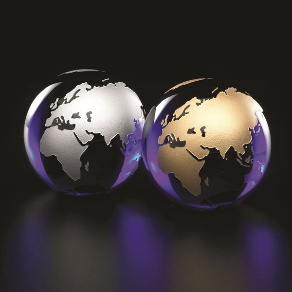 Crystal Gold or Silver Infilled Globe