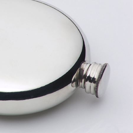 Plain Round Pewter Flask