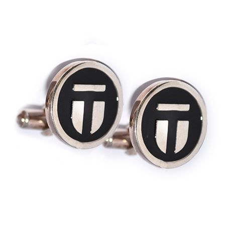 Silver and Black Enamel Wingback Cufflinks