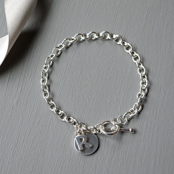 Silver Initial Charm Bracelet