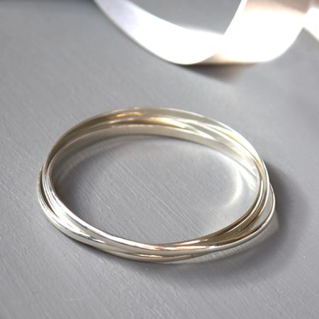 Silver Triple Rolling Bangle