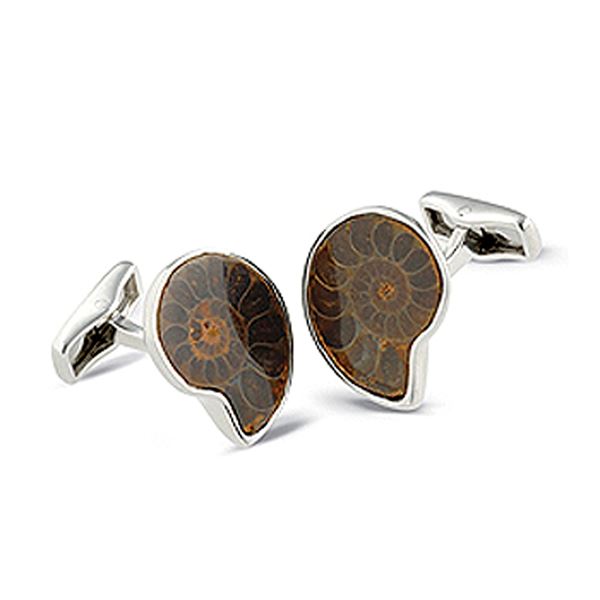 Sterling Silver Ammonite Cufflinks