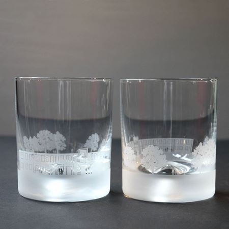 The Rise School Skyline Etched Glass Tumblers