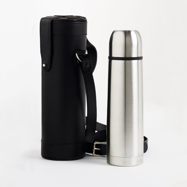 Hand Crafted Thermos in Leather Holder 