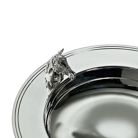 Silver Plate Alms Dish with Horse's Head