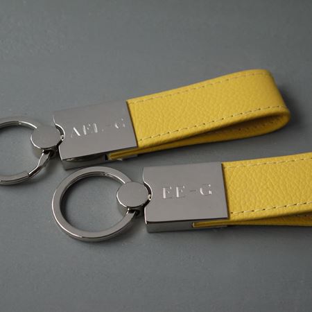 Leather and Chrome Keyrings