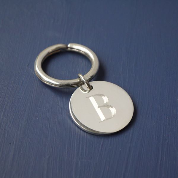 Sterling Silver Initial Keyring
