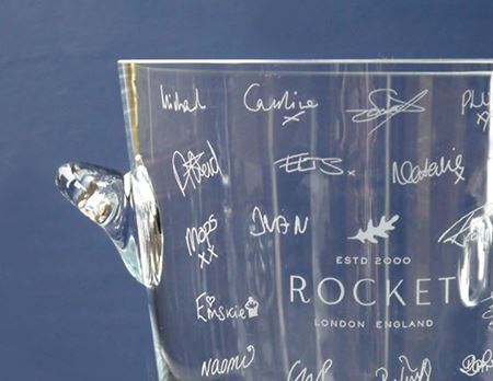 Picture of Personalised Champagne Cooler with Sterling Silver Foot