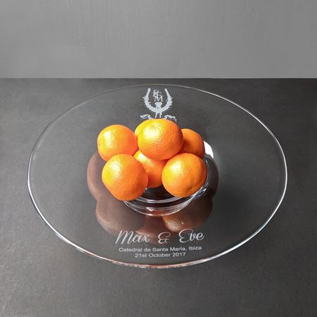Clear Glass Fruit Bowl with Sterling Silver Foot 