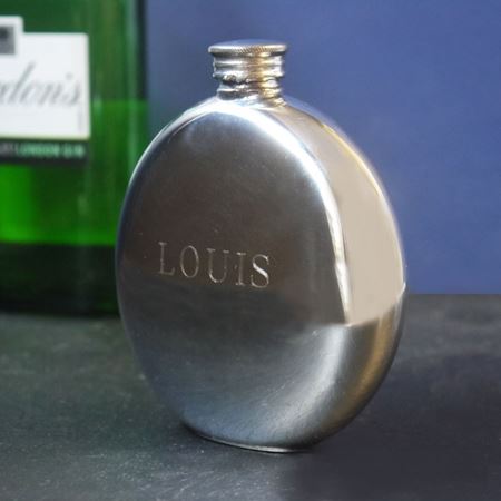 Plain Round Pewter Flask