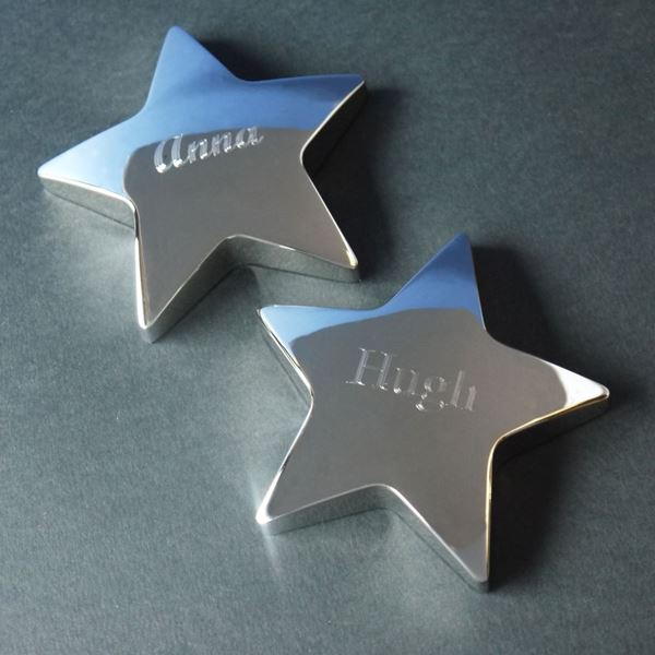 Star paperweight with name
