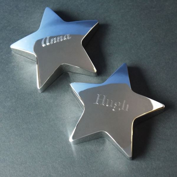 Star paperweight with name