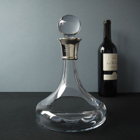 Crystal Admiral Ship's Decanter with Sterling Silver Neck