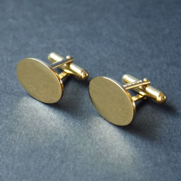Gold plated wing back cufflinks