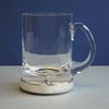 Crystal Pint Tankard with sterling silver base