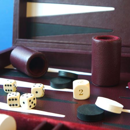 Large Leather Backgammon Board