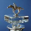 Horse and Jockey Crystal Square Decanter