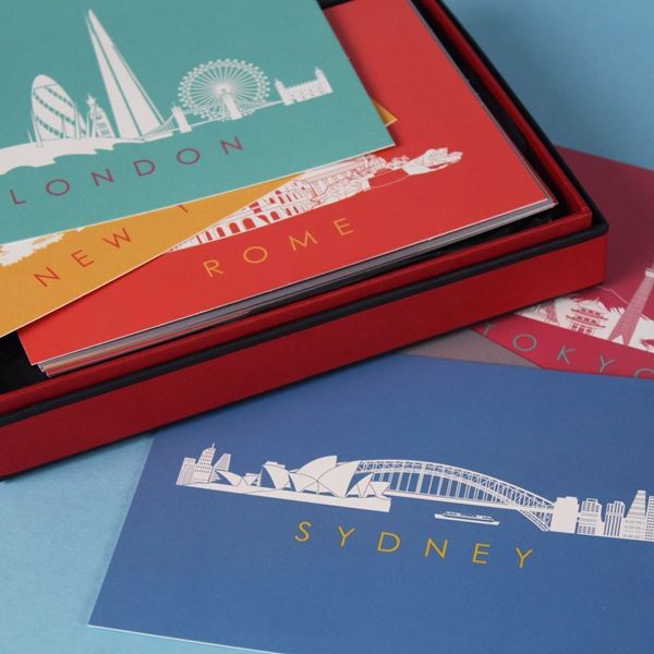 Picture of Boxed Set of 24 City Skyline Postcards