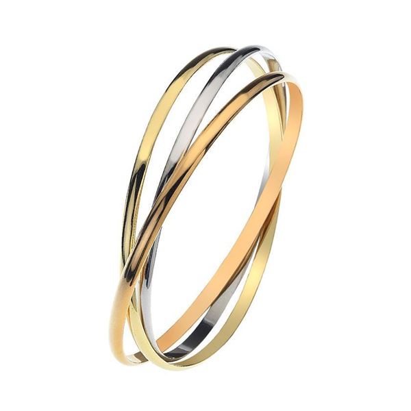 9ct 3 colour triple rolling bangle