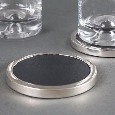 Sterling Silver and Slate Coaster