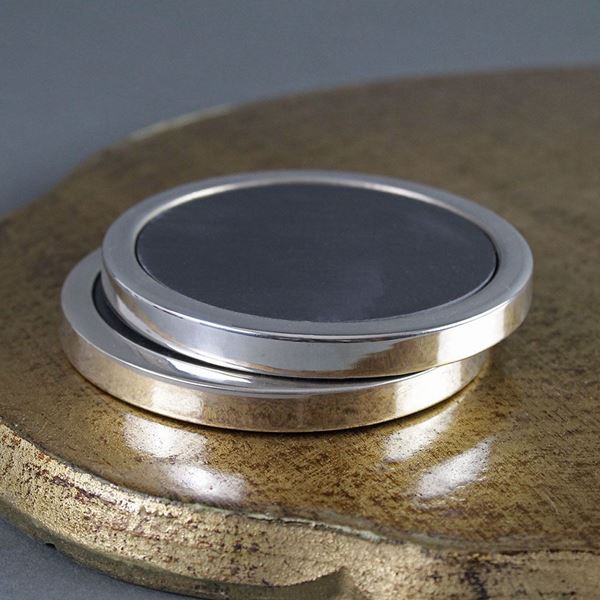 Sterling Silver and Slate Coaster