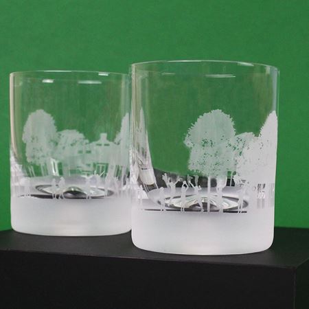 Netball Scene Etched Glass Tumbler