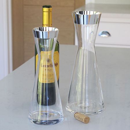 Monaco Crystal Carafe with Sterling Silver Trim