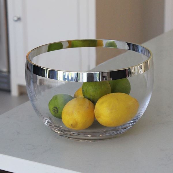 Monaco Crystal Bowl with Sterling Silver Trim