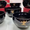 Handblown Black Glass Bowls with customised design