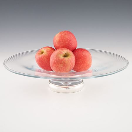 Clear Glass Fruit Bowl with Sterling Silver Foot 