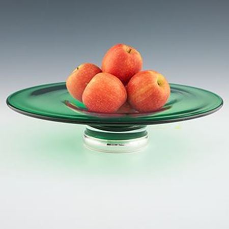 Picture of Emerald Glass Fruit Bowl with Sterling Silver Foot