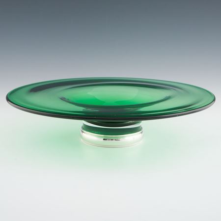 Picture of Emerald Glass Fruit Bowl with Sterling Silver Foot