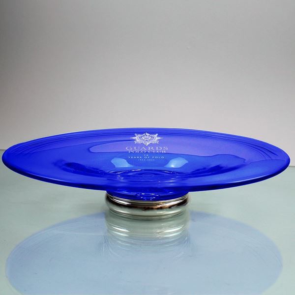 Guards Polo scene bowl - sterling silver foot