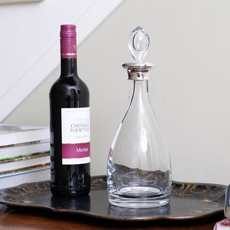 Burford Teardrop Crystal Decanter with a Sterling Silver Neck