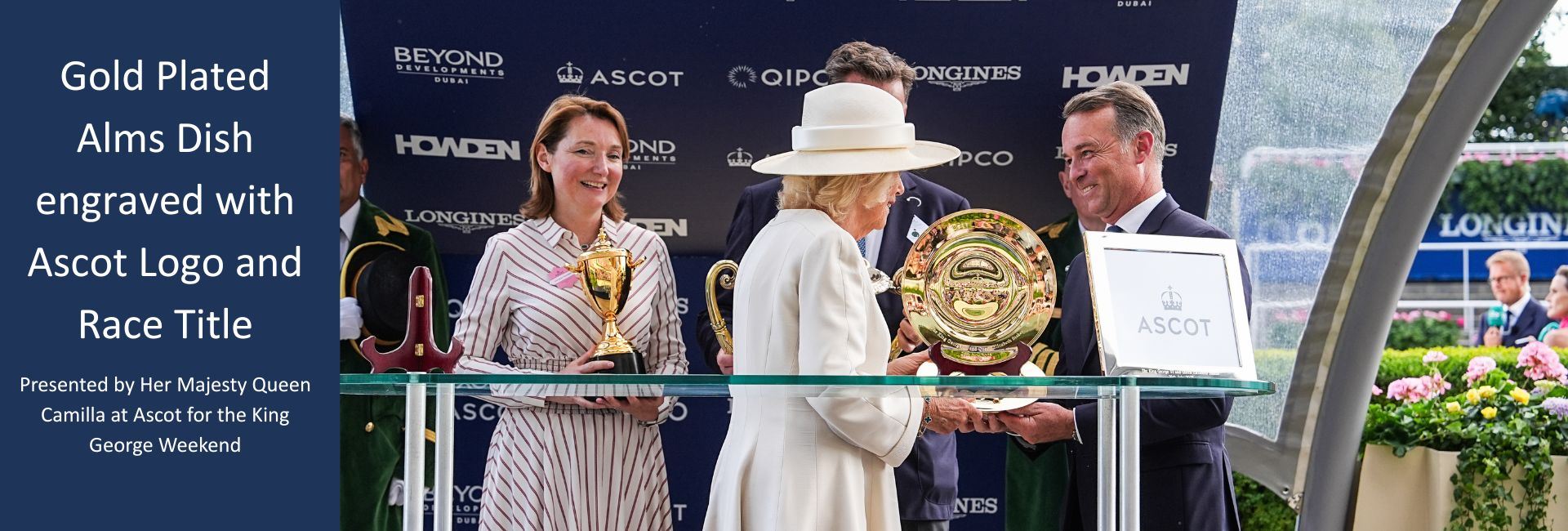 Gold Plated Alms Dish presented by Her Majestiy Queen Camilla at the King George Weekend at Ascot