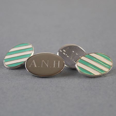 Eton College Sterling Silver & Enamel Cufflinks