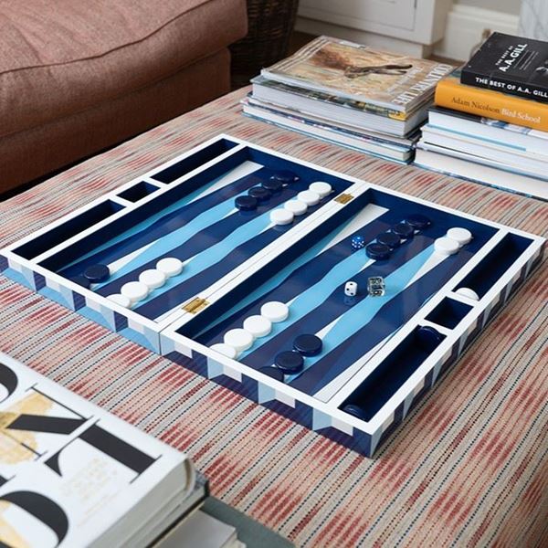 Jonathan Adler for Inkerman - Sorrento Blue Backgammon Board