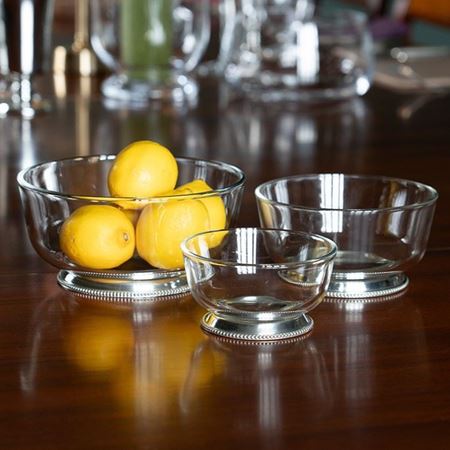 Grace Pewter Beaded Footed Bowls 