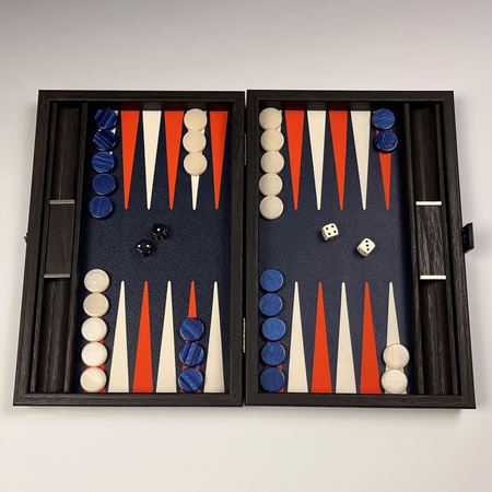 The Benson Backgammon Board - Navy and Orange