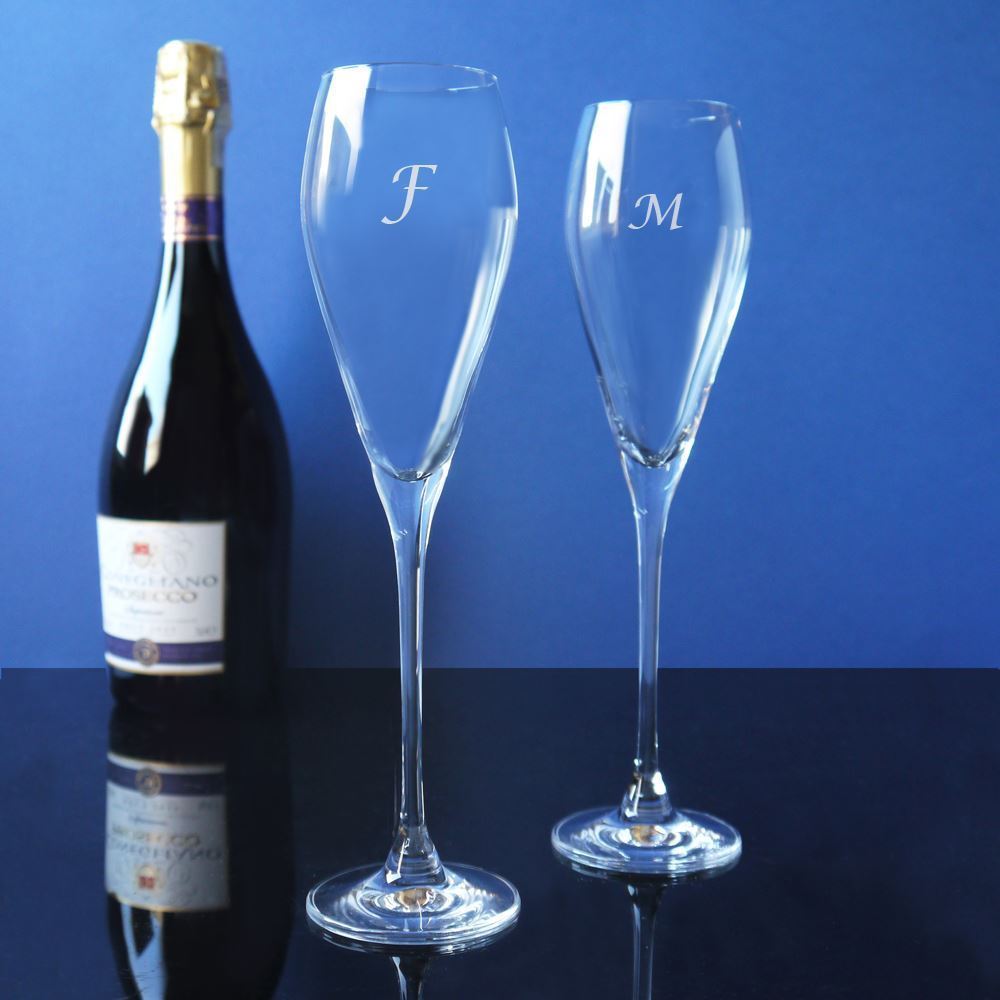 Pair of Personalised Vintage Champagne Flutes